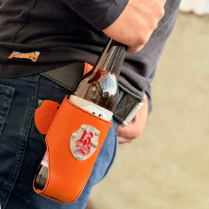Ръчно изработен бира/вода/напитки за колан BRITTBOX DRINK HOLDER ORANGE, ръчна изработка, телешка кожа- бланк